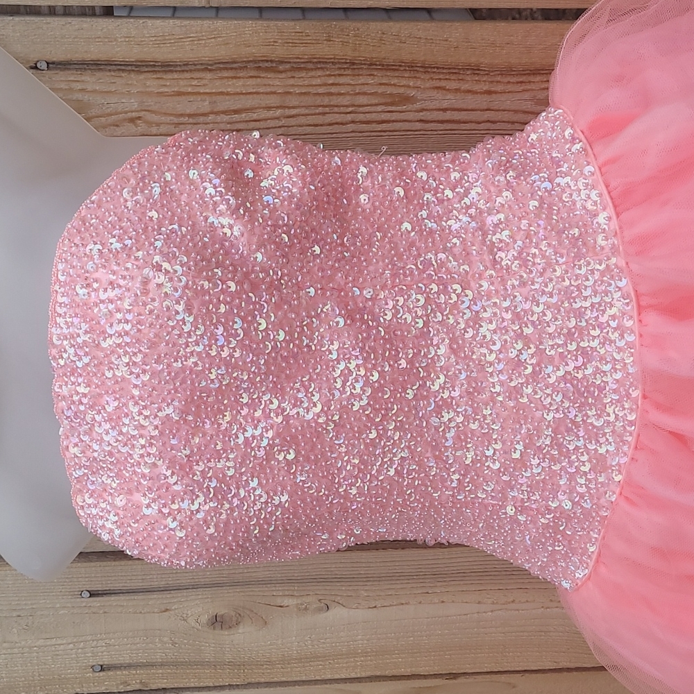 PINK Y2K TIFFANY DESIGNS GOWN PROM DRESS EVENING DRESS SEQUINS